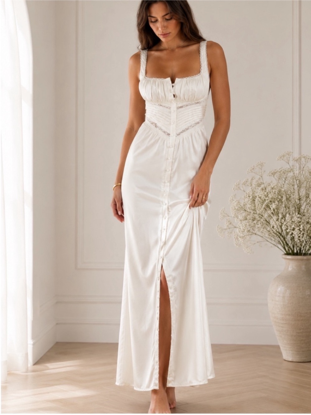 ✨NEW✨House of CB Illiana Silk Dress in Ivory